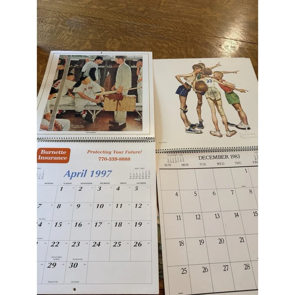 Lot Of 3 Original Norman Rockwell Calendars READ